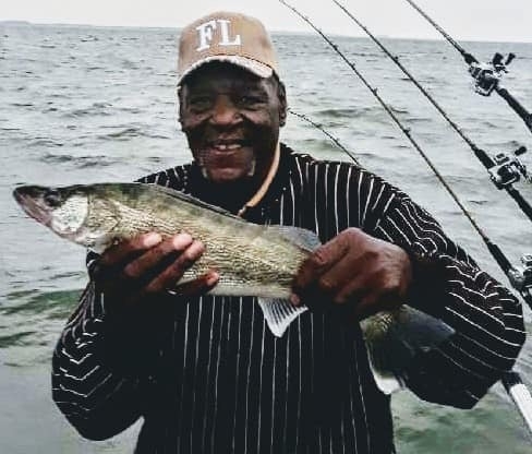 Butch catches the first walleye ever for him